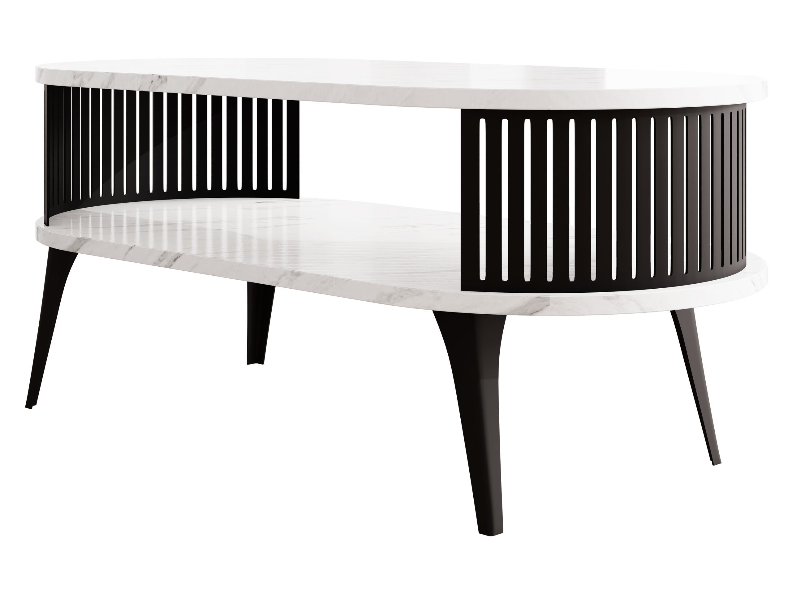 MIRJAN24 Couchtisch Roenni Oval (mit Regal), günstig online kaufen