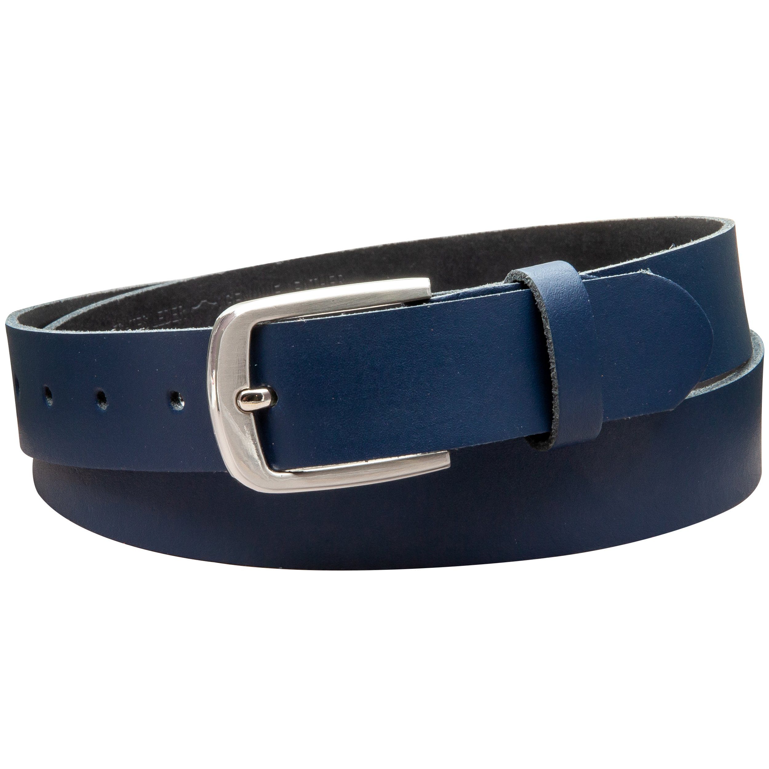 COLOGNEBELT Ledergürtel OM315-SL-Dunkelblau MADE IN GERMANY, Dunkelblau Kürzbar, 100 % Echtleder, Aus einem Stück, Unisex
