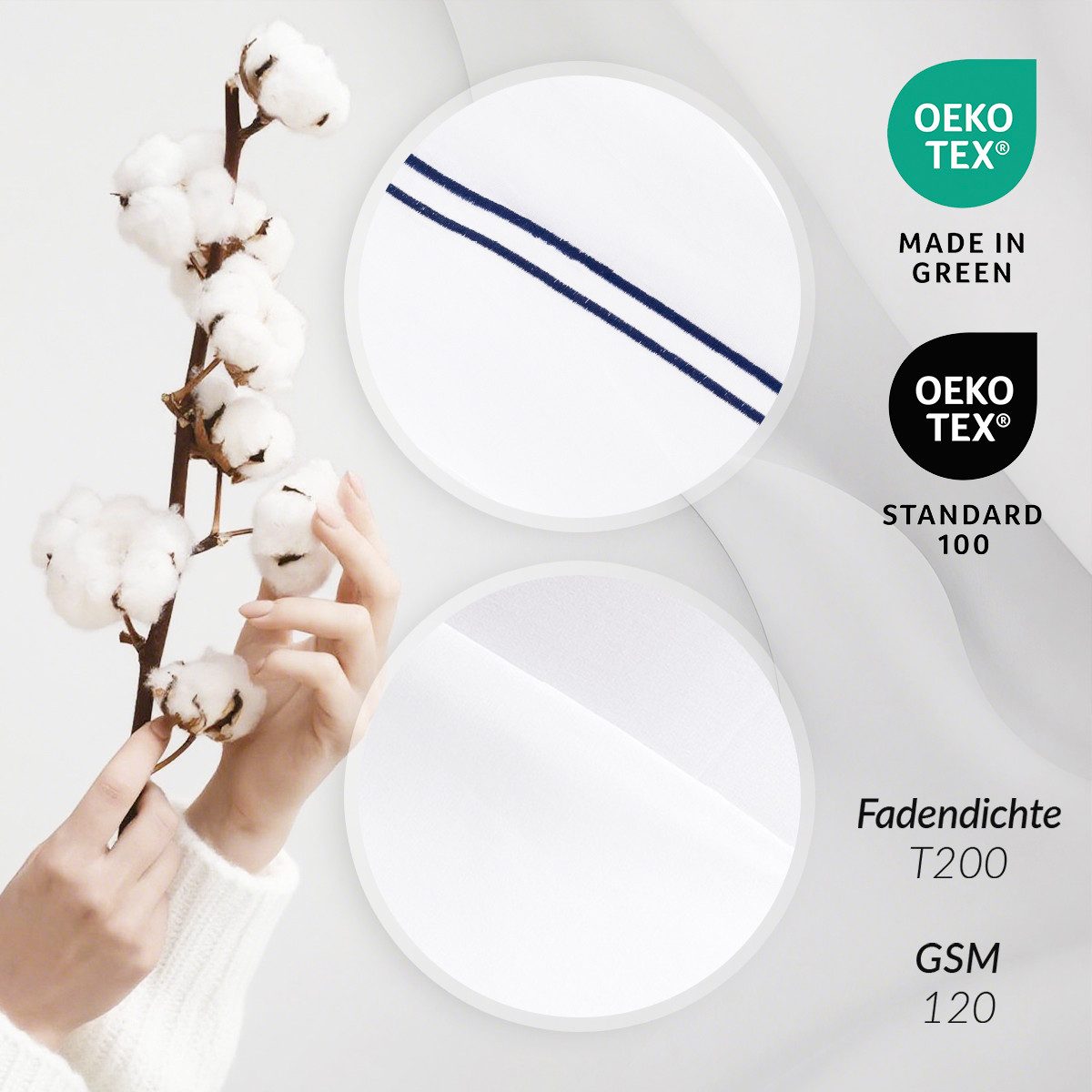 Pure cottom Bettlaken Baumwollsatin 240x300 cm, verschiedene Farben