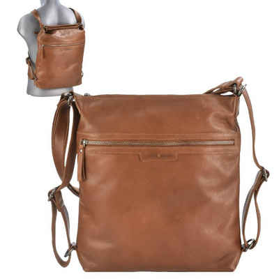 Greenburry Umhängetasche »Soft Washed«, Schultertasche 31x34cm mit 2in1 Funktion, als Tasche oder Rucksack zu tragen