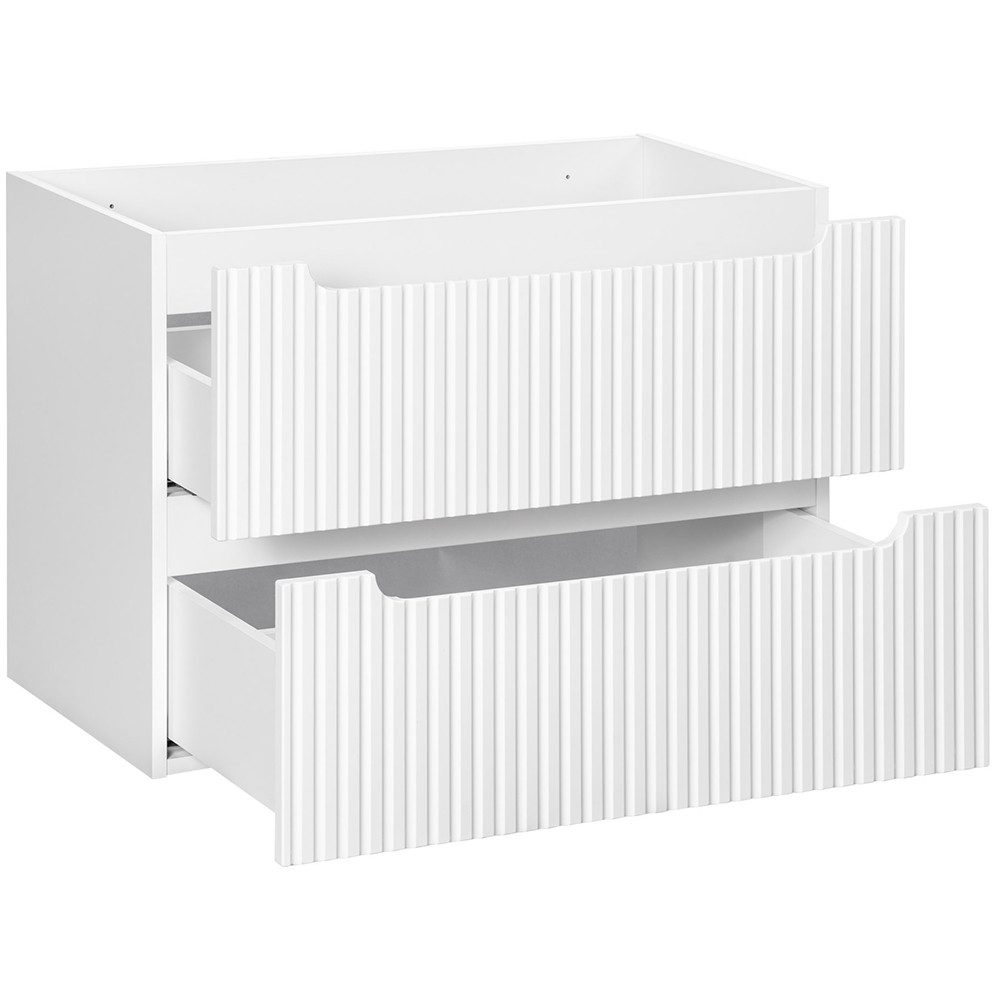 Lomadox Unterschrank NEWPORT-56-WHITE Waschtischunterschrank, weiß mit gerillter Front, ca. 80/57/39cm