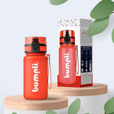 bumpli® Trinkflasche Kinder Trinkflasche 350ml (softTouch) Wasserflasche, Sportflasche, BPA-frei, auslaufsicher, Handschlaufe & 1-Klick-Verschluss