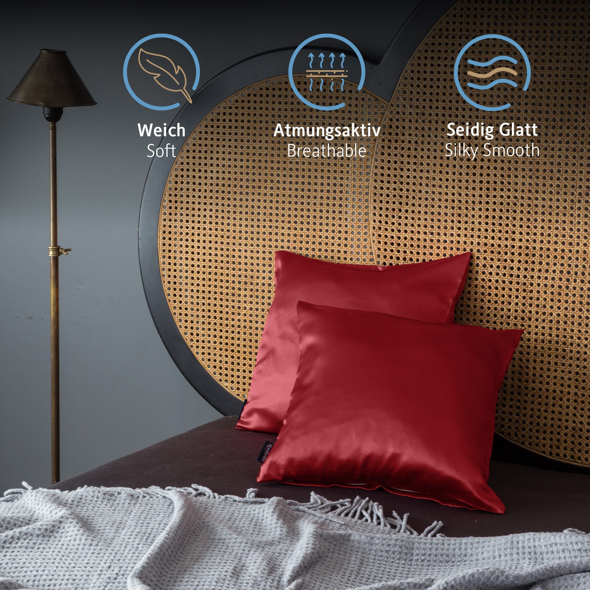 Komfortec Kissenbezug Mikrofaser Satin Kopfkissenbezug für günstig online kaufen