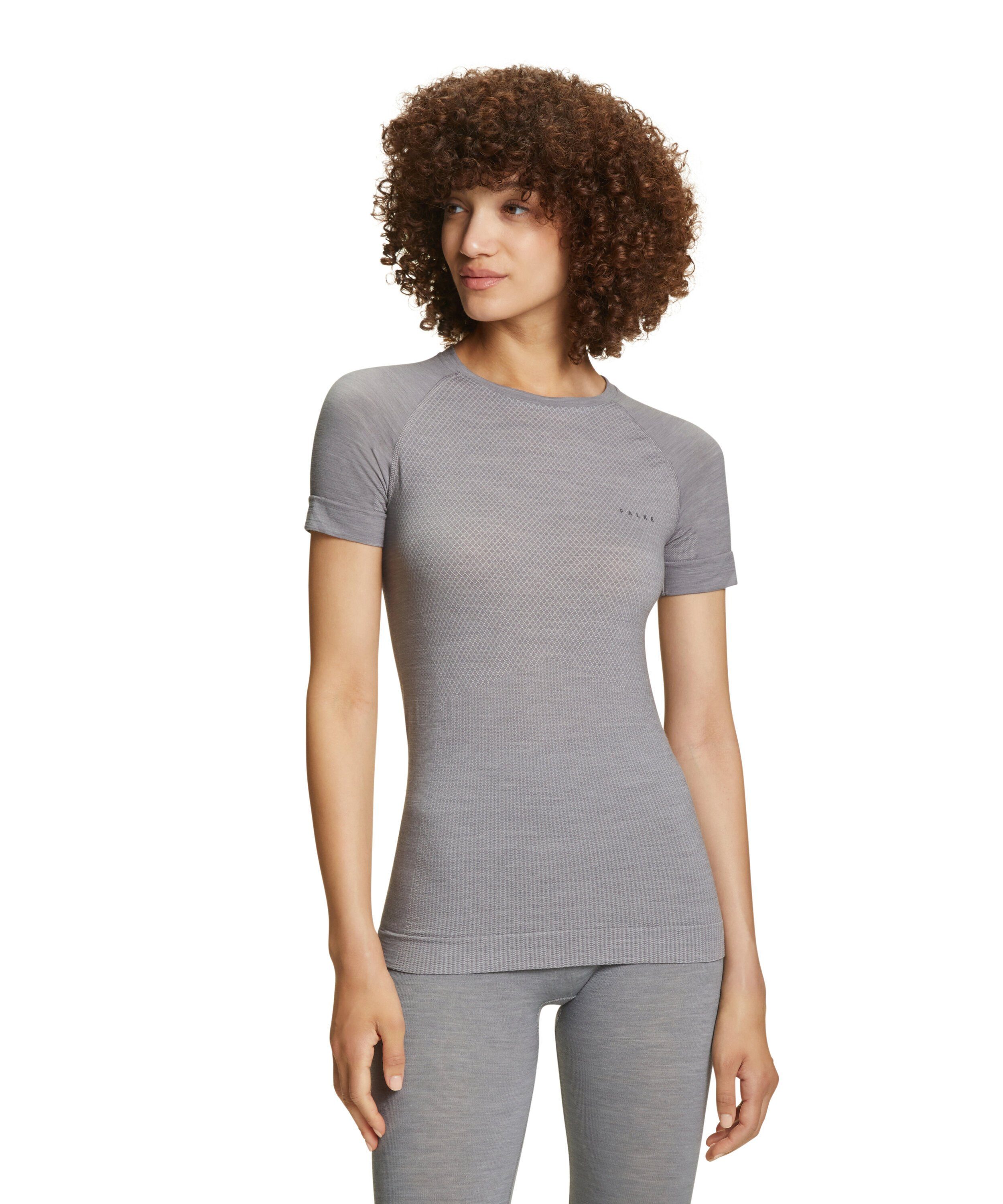 FALKE Funktionsshirt Wool-Tech Light (1-tlg) aus Merinowolle für warme bis kalte Temperaturen grey-heather (3757)