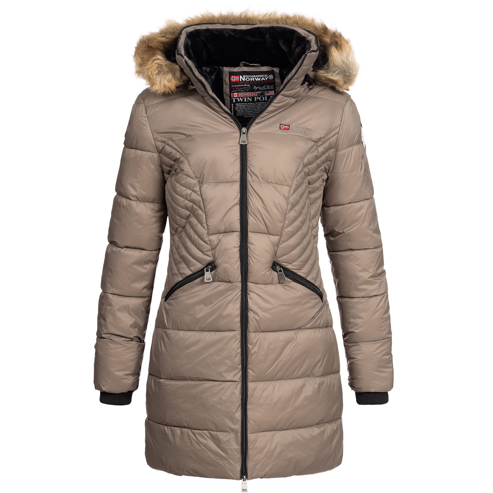 Geographical Norway Parka Damen Outdoor Winter Jacke Mantel Parka lang gesc günstig online kaufen