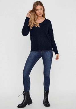 Vero Moda V-Ausschnitt-Pullover VMCREWLEFILE LS V-NECK BLOUSE NOOS