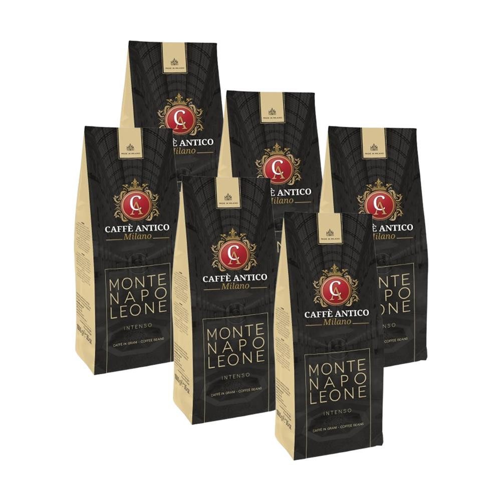 Caffe Antico Milano Montenapoleone 6x1kg Bohnen Kaffeebohnen, 6 x 1000 g, intensiv, elegant, ausgewogen