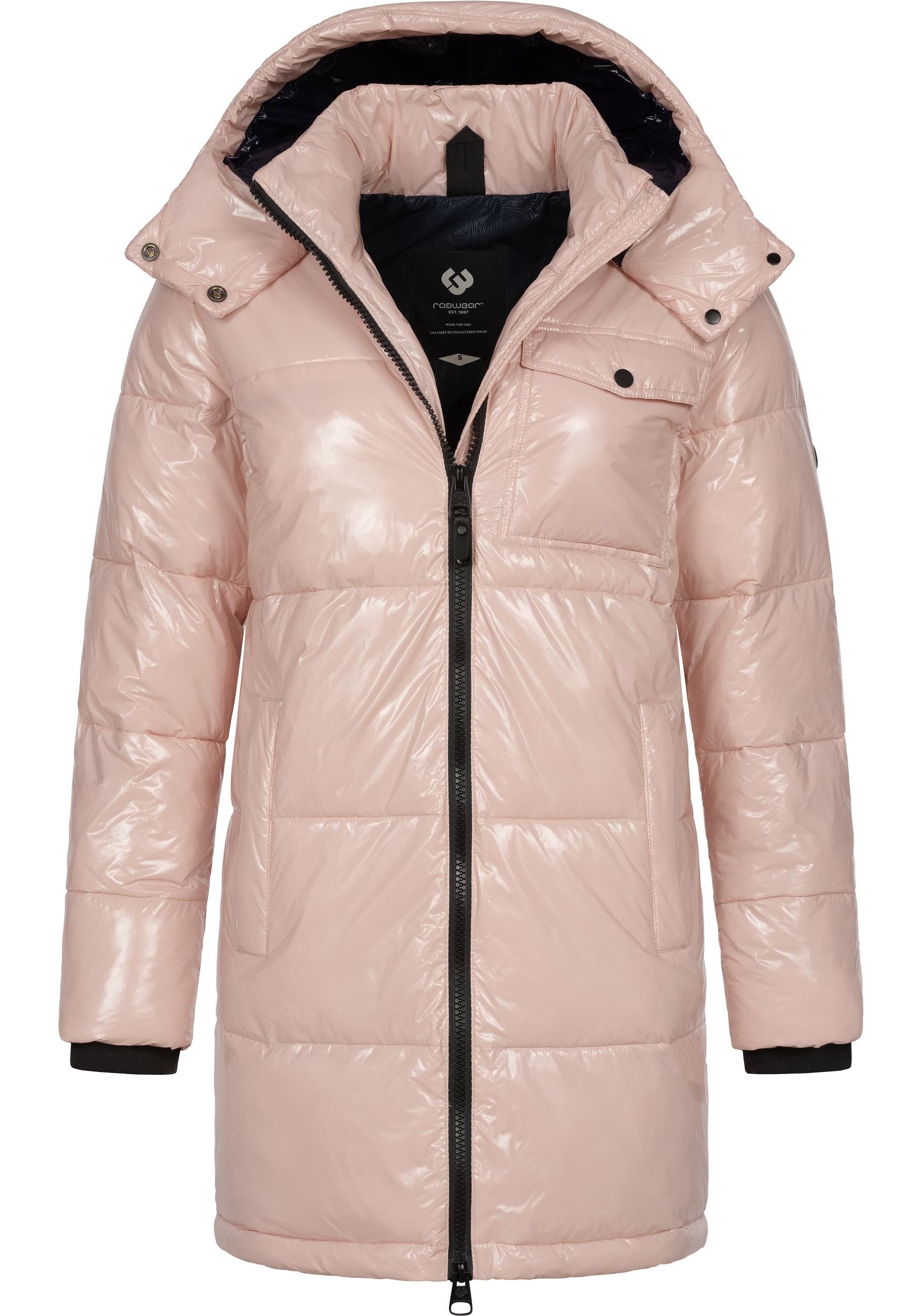Ragwear Wintermantel Roobie Long super stylischer, gänzender Damen Steppmantel