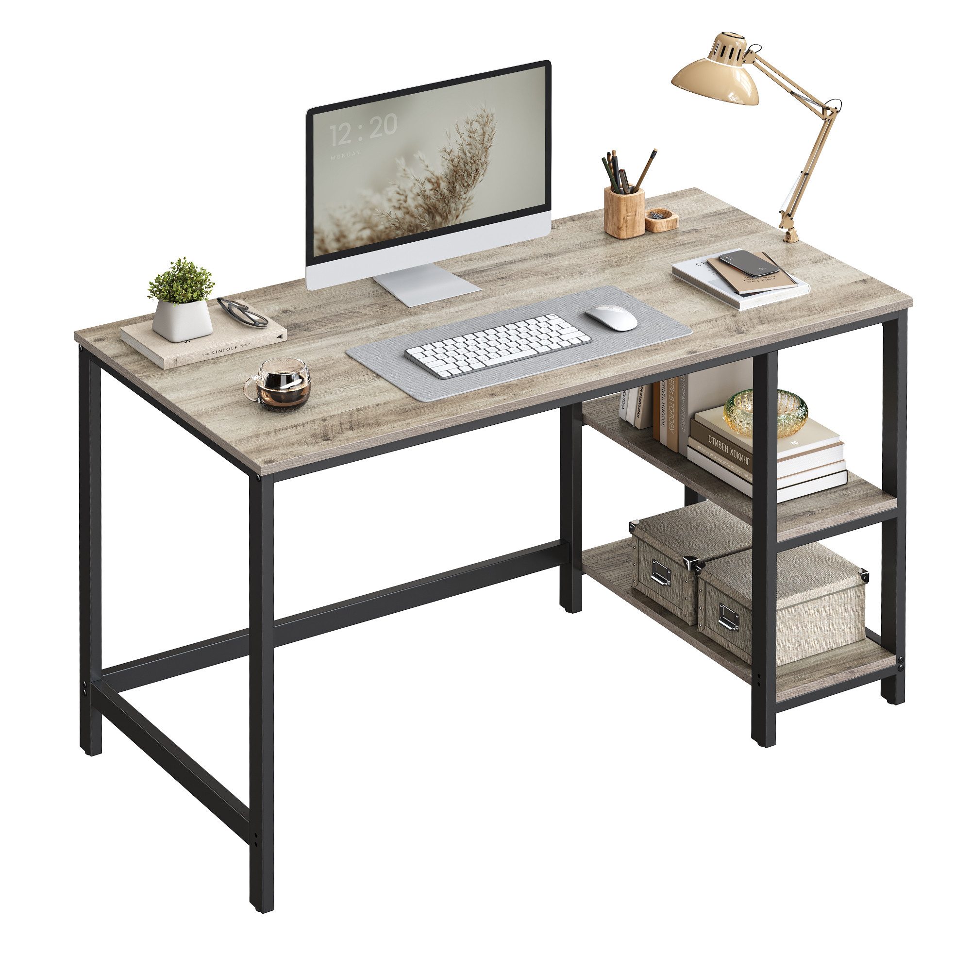 VASAGLE Schreibtisch Computertisch, 120/140cm Bürotisch mit günstig online kaufen