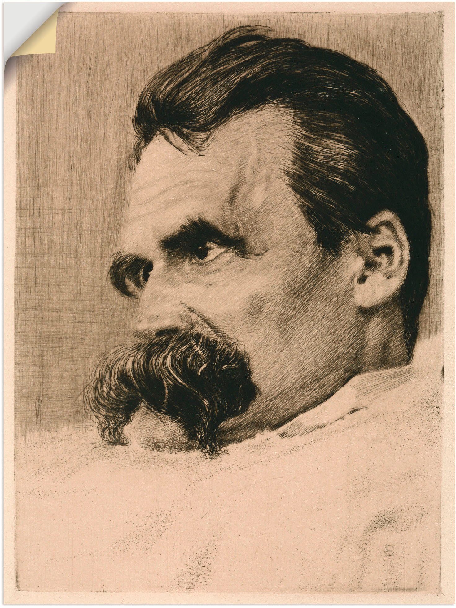 als versch. Wandbild Nietzsche. St), in Artland (1 Poster 1899, oder Friedrich Leinwandbild, Menschen Wandaufkleber Größen