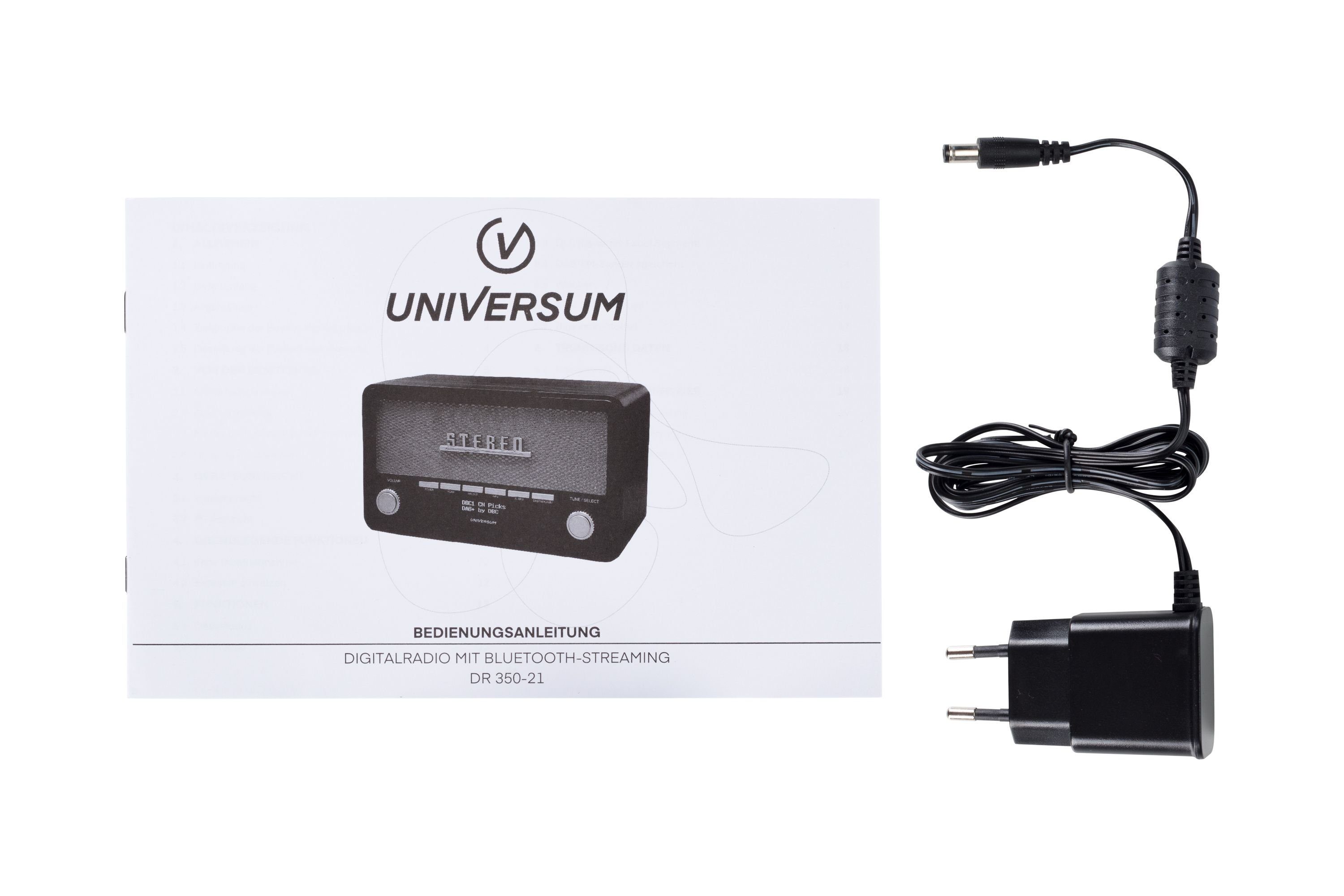 UNIVERSUM* DR Digitalradio 350-21 (DAB) Weckfuntion) (Retro Bluetooth, Digitalradio Holzgehäuse, AUX-IN mit und