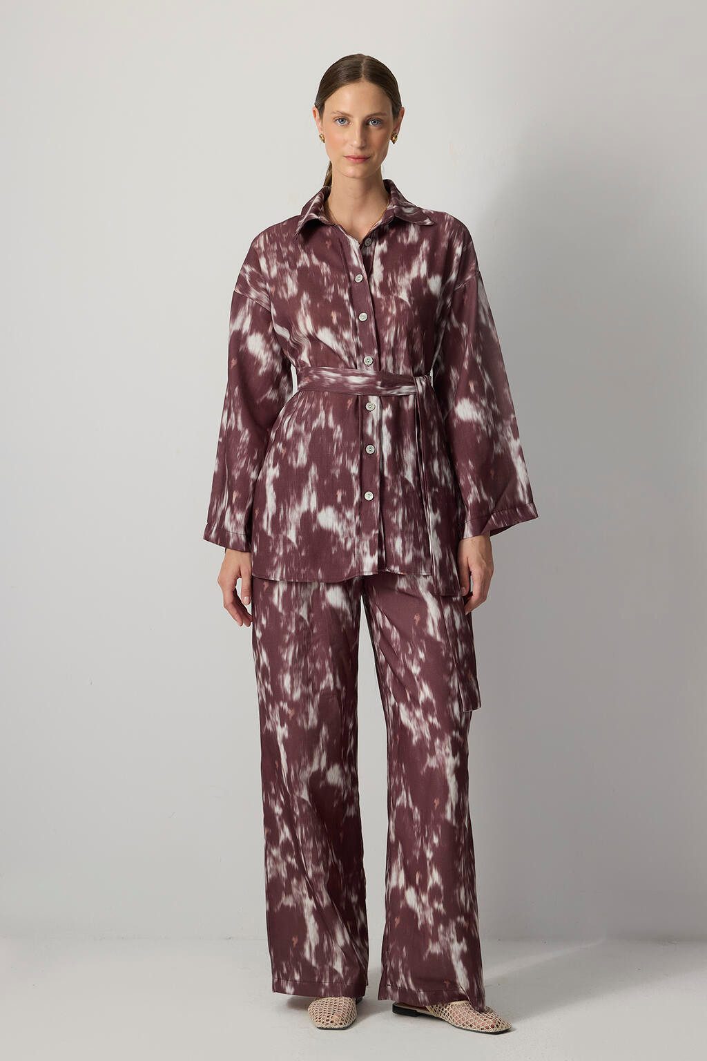 touche prive Fleeceweste Gemustertes Hemd-Hosen-Set