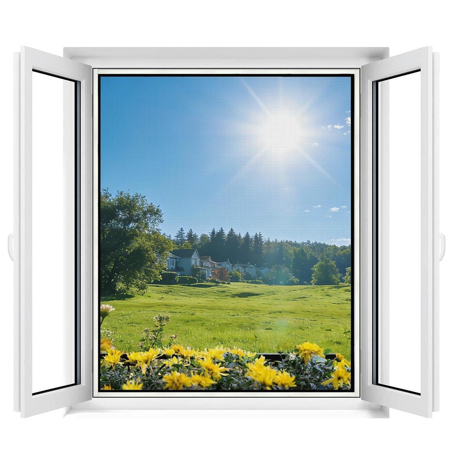 Insektenschutz-Fensterrahmen Fliegengitter Fenster Insektenschutz ohne 130x150cm 4 Stück Schwarz