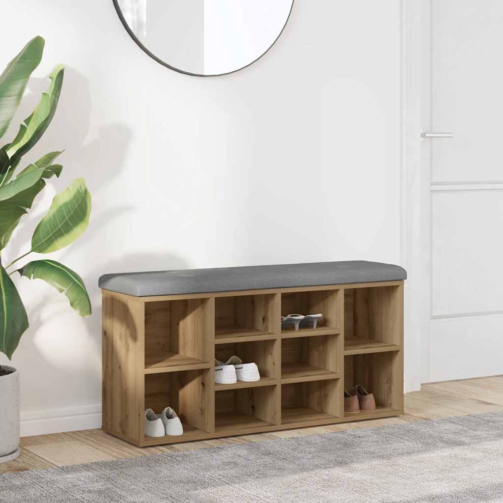 vidaXL Sitzbank Schuhbank Artisan-Eiche 82x32x45,5 cm Holzwerkstoff – Bild 2 von 5