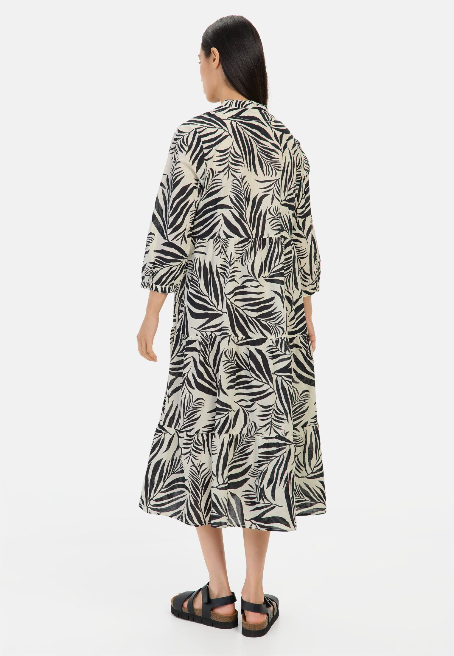 camel active Sommerkleid mit Allover-Print Dreiviertelarm Reverskragen