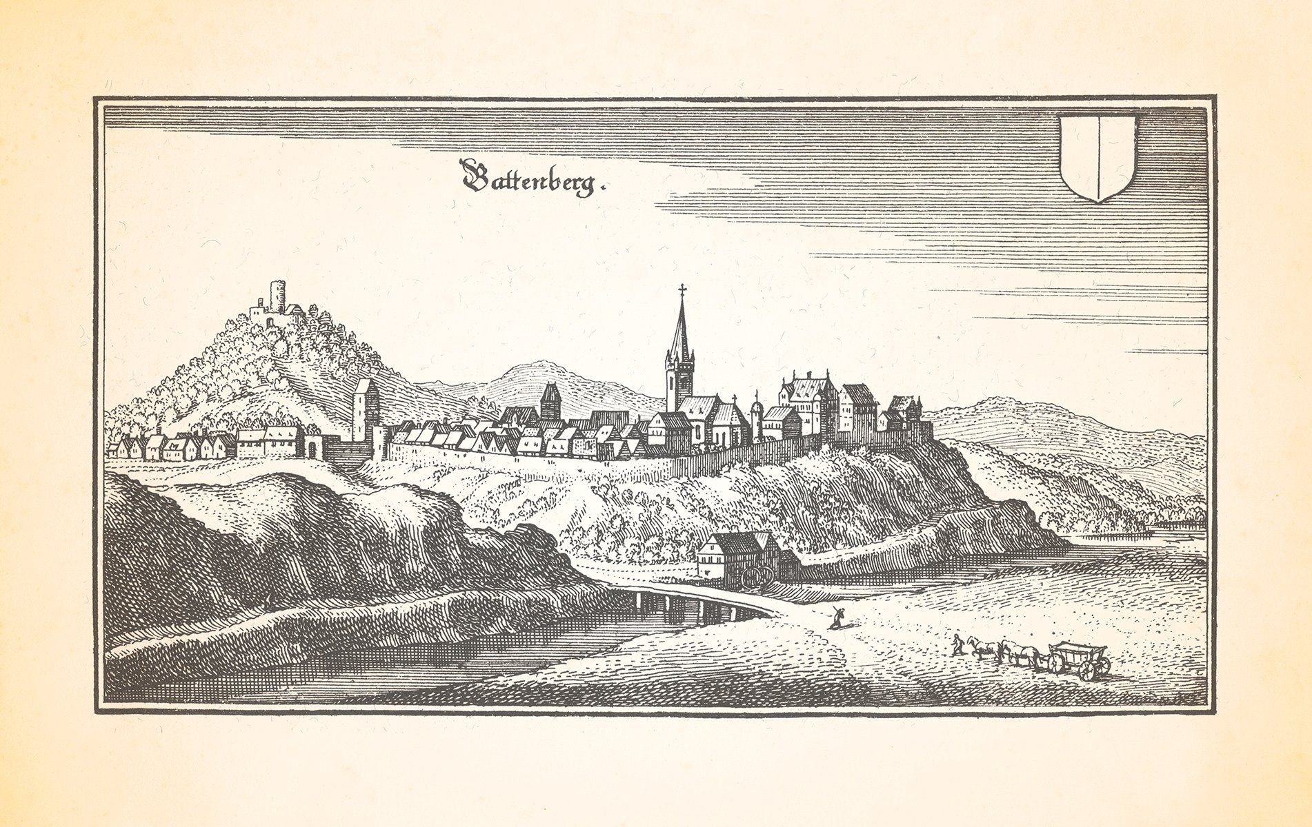 Kunstdruck Battenberg Ederbergland Schloß Battenberg Burgbergstollen Ederauen Mer