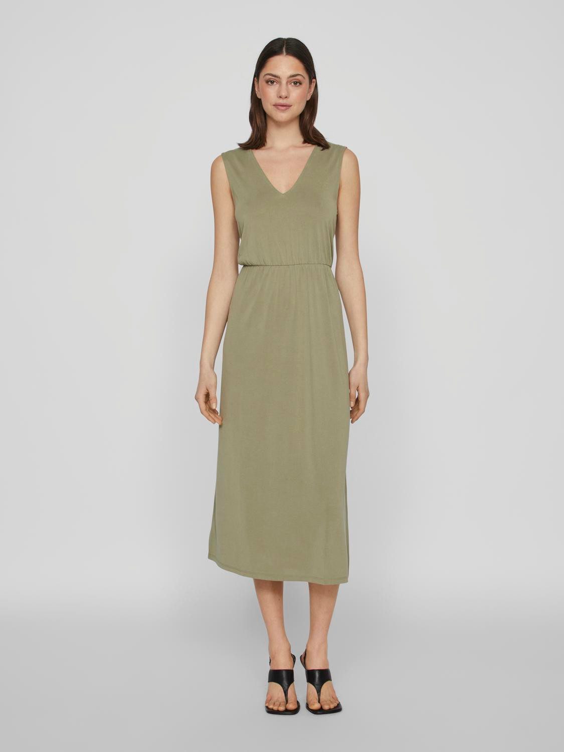 Vila Maxikleid VIMODALA V-NECK S/L MIDI günstig online kaufen