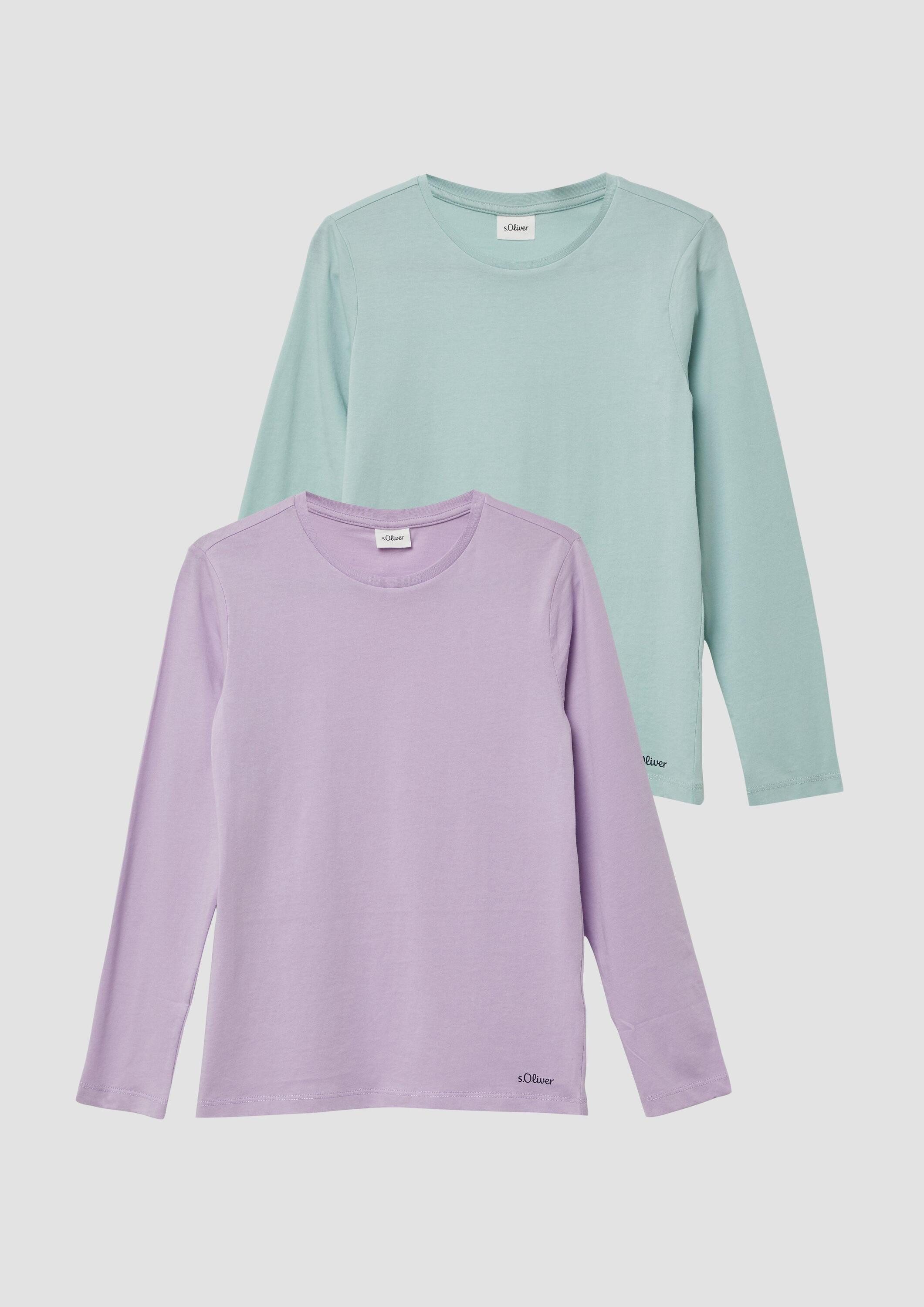 s.Oliver Langarmshirt T-Shirt Unisex Longsleeves aus Baumwolle im Doppelpack