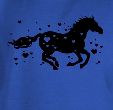 Shirtracer T-Shirt Pferd mit Herzen schwarz - Pferd & Pferde - Mädchen Kinder T-Shirt t-shirt pferd 140 - t shirt mädchen reiten - reiter tshirt