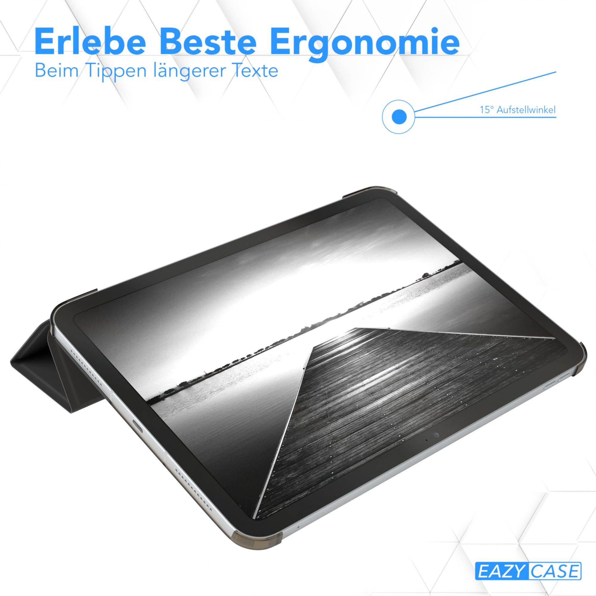 EAZY CASE Tablet-Hülle Smart Case für iPad 10,9" 10. Generation (2022) 10,9 Zoll, Hülle mit Standfunktion Tablet Klapphülle Anti-Kratz Tasche Schwarz – Bild 5 von 5