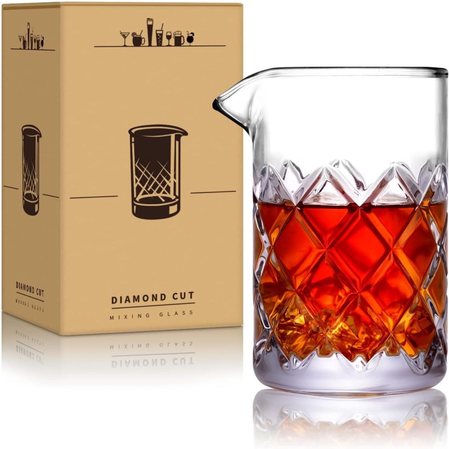 Cocktail-Set Premium 18oz Kristall Cocktail Rührglas Zubehör für Bars