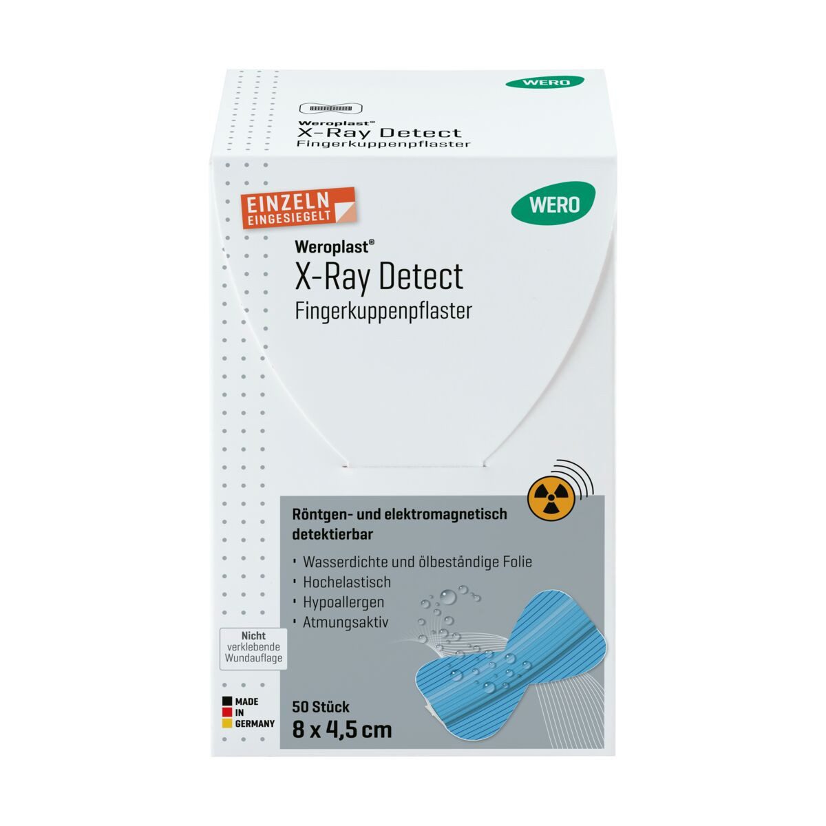 Weroplast® Wundpflaster Weroplast X-Ray Detect Fingerkuppenpflaster (50 St), Fingerkuppenpflaster