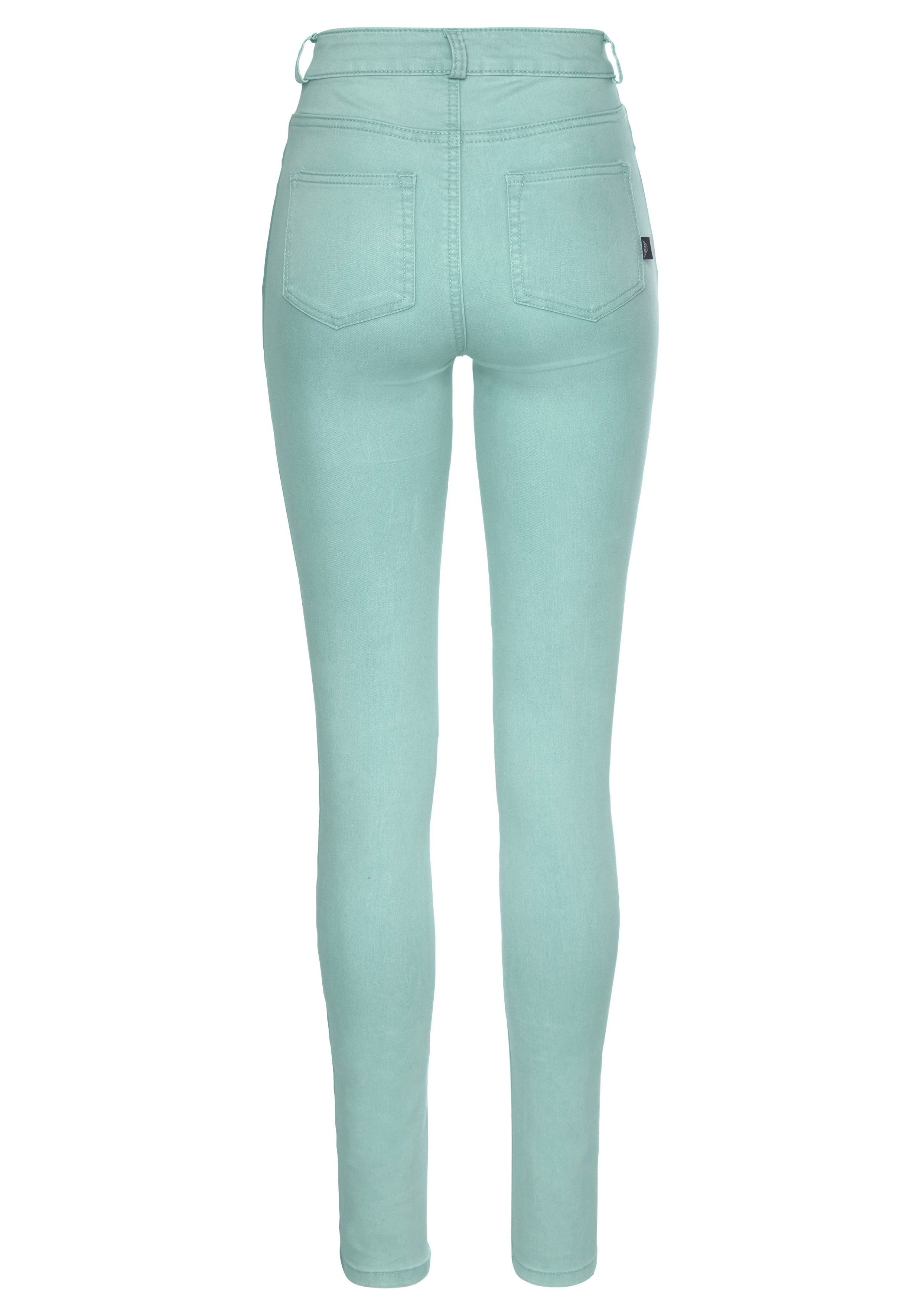 Streifen High Stretch seitlichem Ultra mint Skinny-fit-Jeans Arizona Waist mit