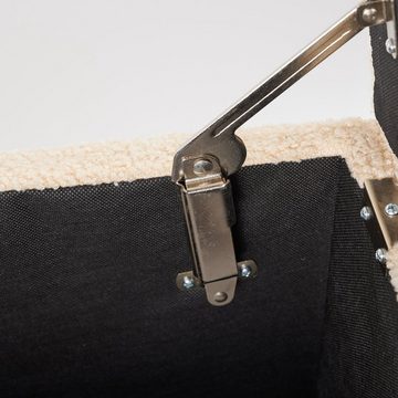 Zedelmaier Stauraumhocker Fußstütze, Stuhl mit Stauraum Samtbezug und Metallbeine (ZD45TD)