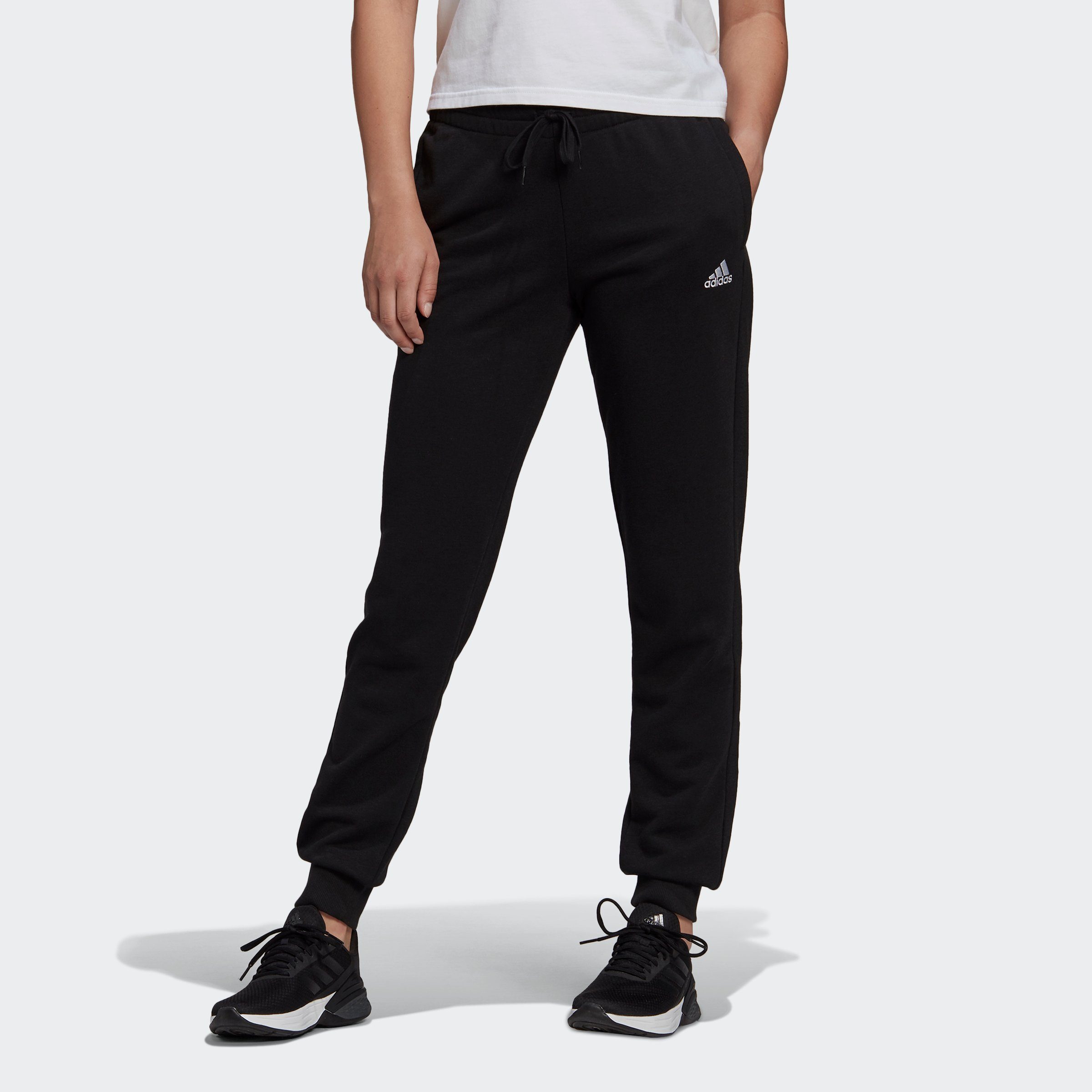 adidas Sportswear Sporthose (1-tlg) LOGO ESSENTIALS BLACK/WHITE FRENCH HOSE TERRY