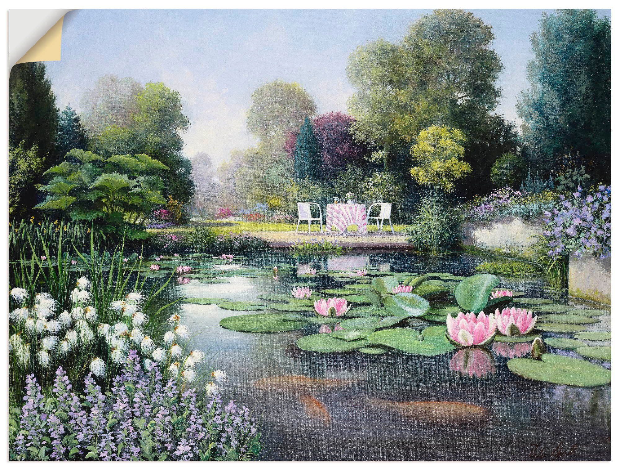 Artland Wandbild Blumenzeit, Gewässer (1 St), als Leinwandbild, Wandaufkleber oder Poster in versch. Größen