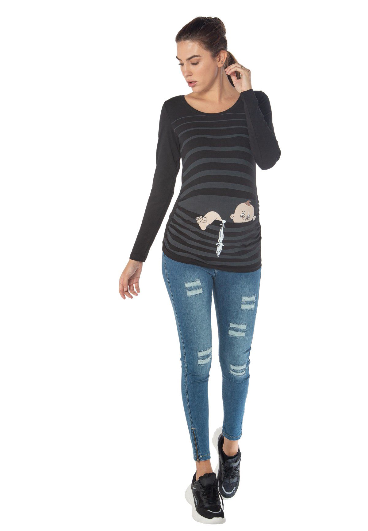 M.M.C. Umstandsshirt Baby Flucht mit Motiv