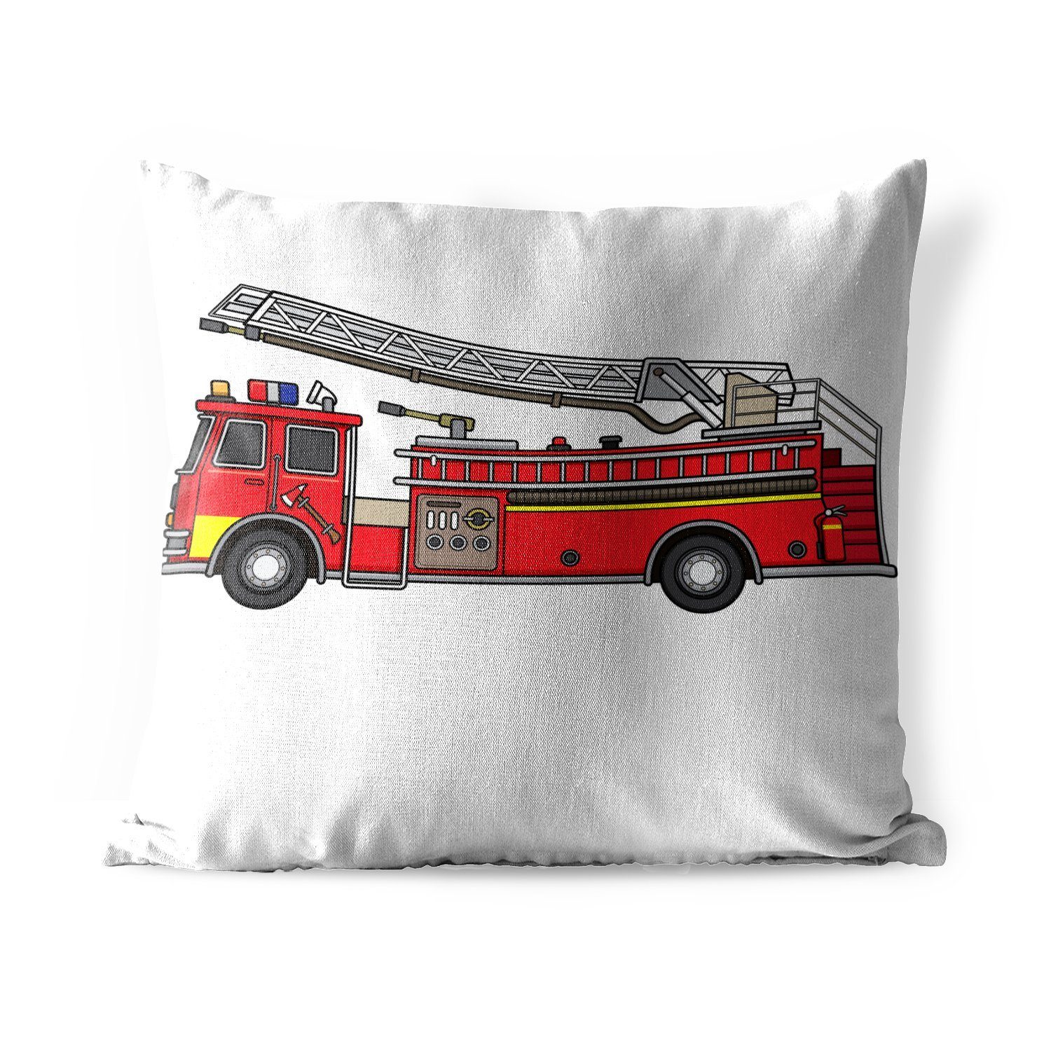 Dekokissen Feuerwehrautos Outdoor Dekokissen, eines für Illustration Kissenbezüge, Kissenhülle, MuchoWow Kinder, Dekokissenbezug,