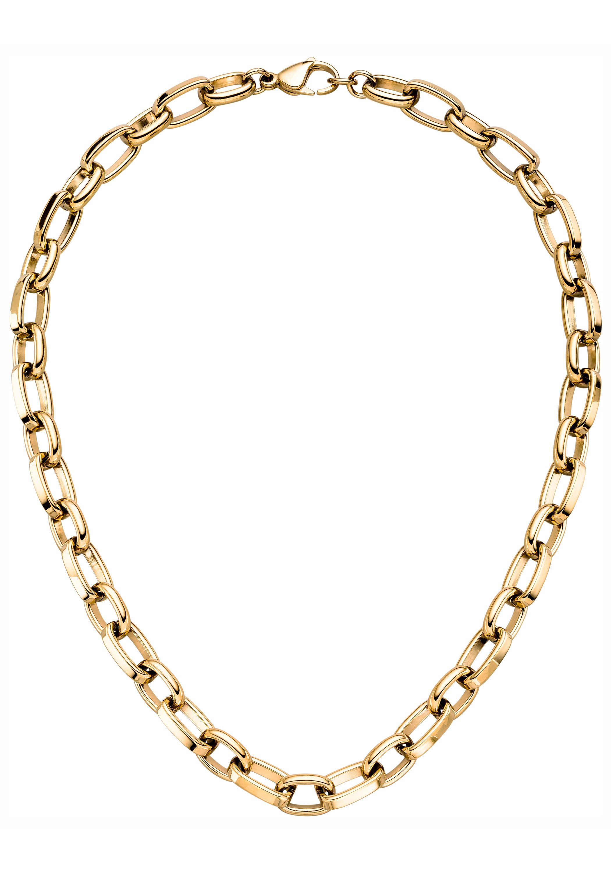 JOBO Statementkette Kette Statement 10 mm, Edelstahl oder Bicolor-Optik 48 cm