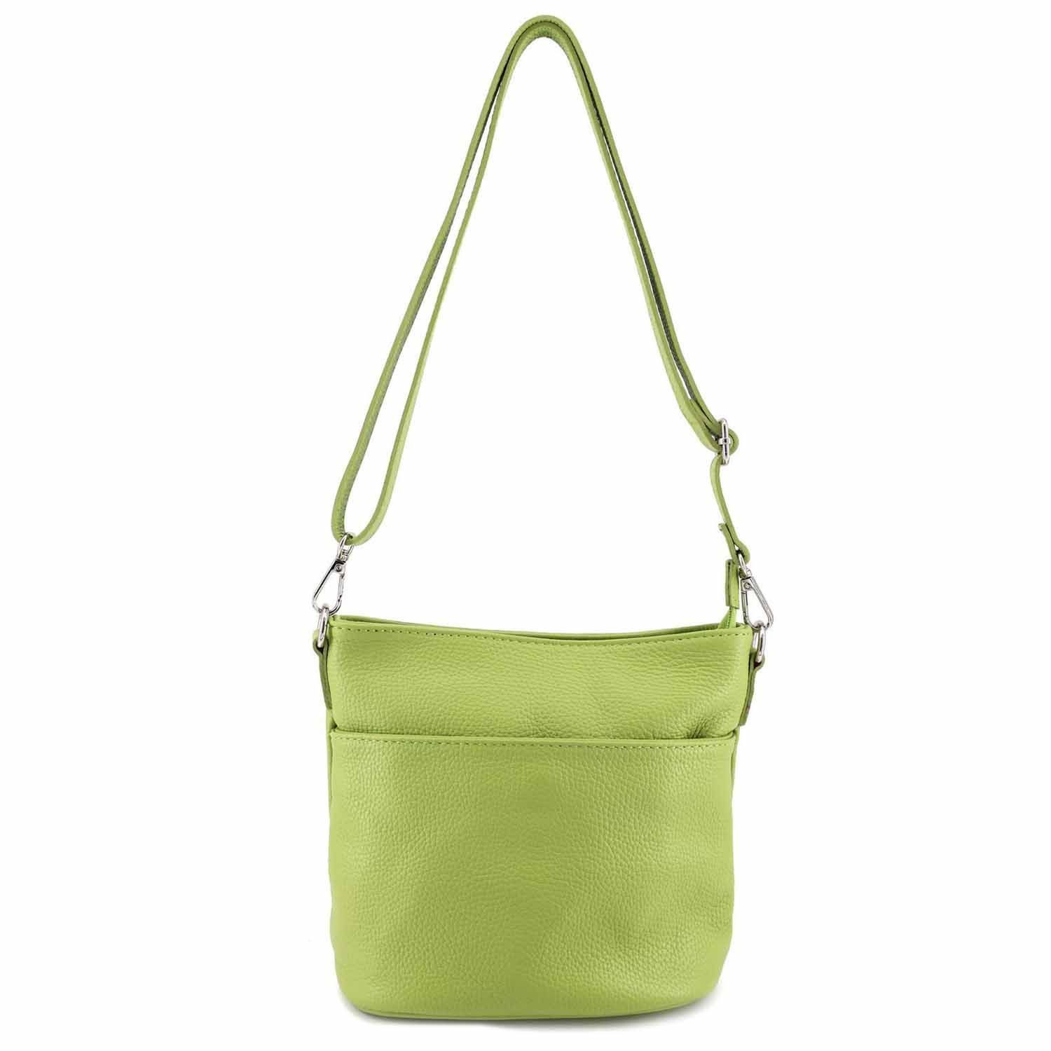 ITALYSHOP24 Schultertasche Made in Italy DAMEN LEDER TASCHE Crossbody Umhängetasche Mini Hobo Bag, Ledertasche Damentasche City Bag CrossOver Freizeit CrossBag Shopper