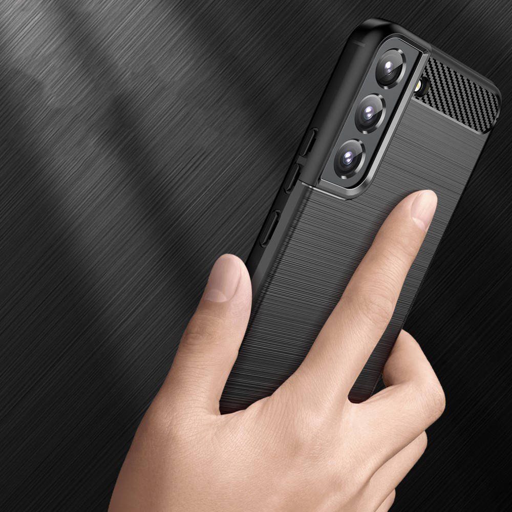 cofi1453 Bumper Silikon Hülle Bumper Carbon für SAMSUNG GALAXY S23 Ultra (S918B)