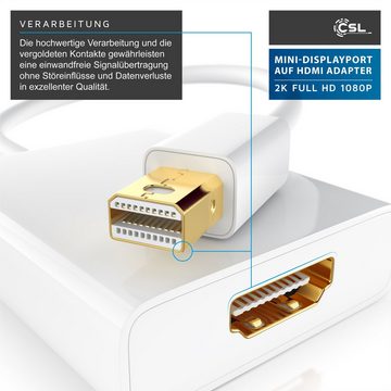 CSL Audio- & Video-Adapter Mini DisplayPort zu HDMI Typ A, Full HD MiniDP Adapter / Konverterkabel