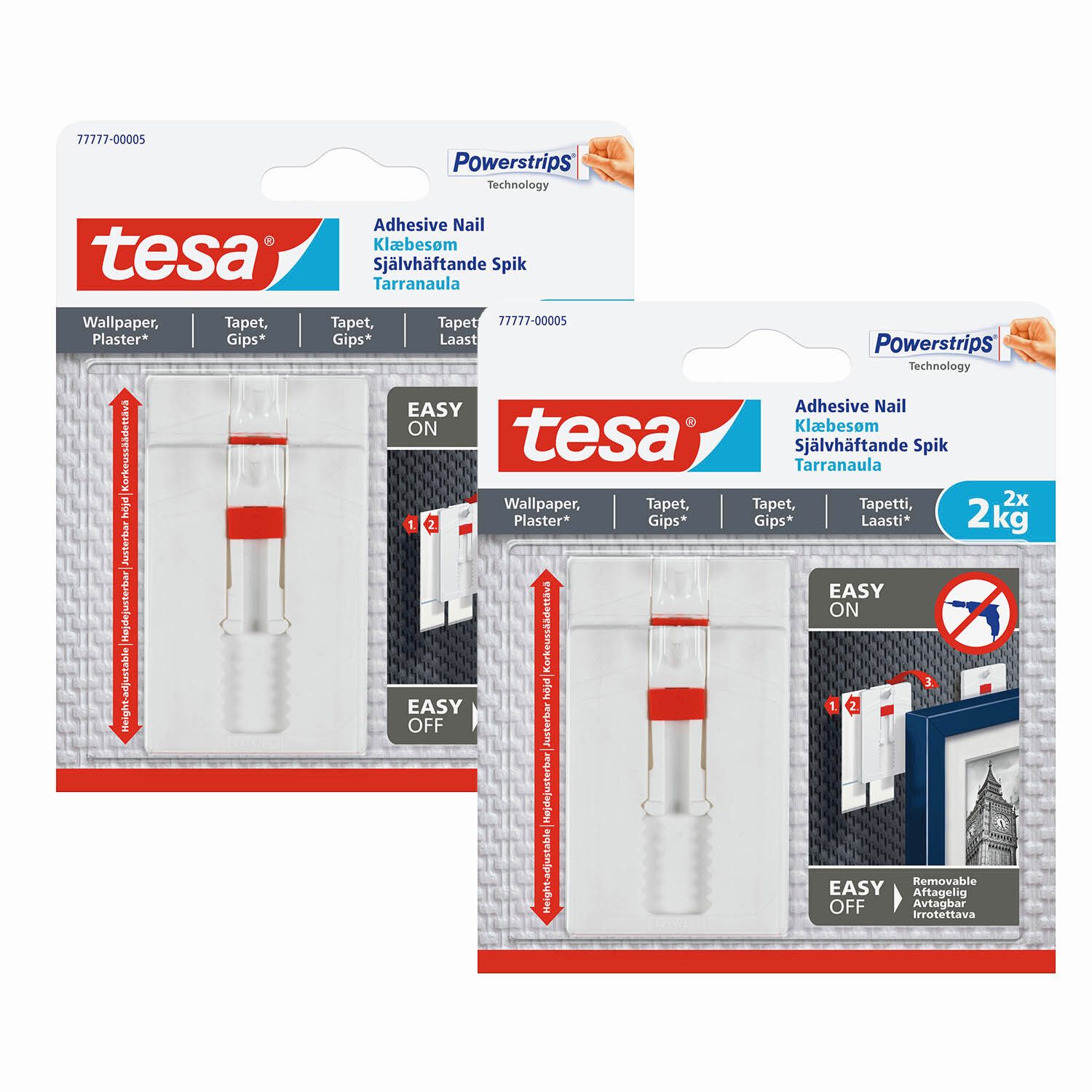 tesa Klebehaken Klebenagel mit max. 2 kg Haltekraft für Bilder - verstellba günstig online kaufen