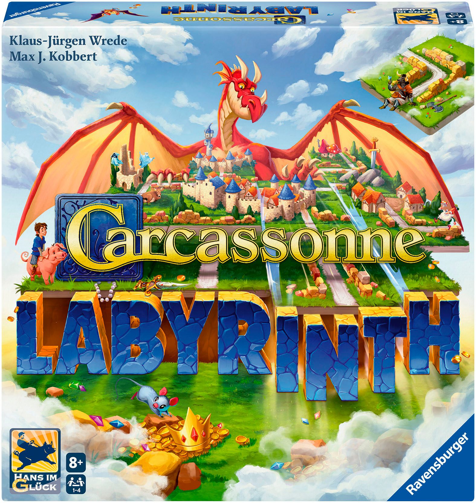Ravensburger Spiel Carcassonne Labyrinth, Gesellschaftsspiel, Made in Europe