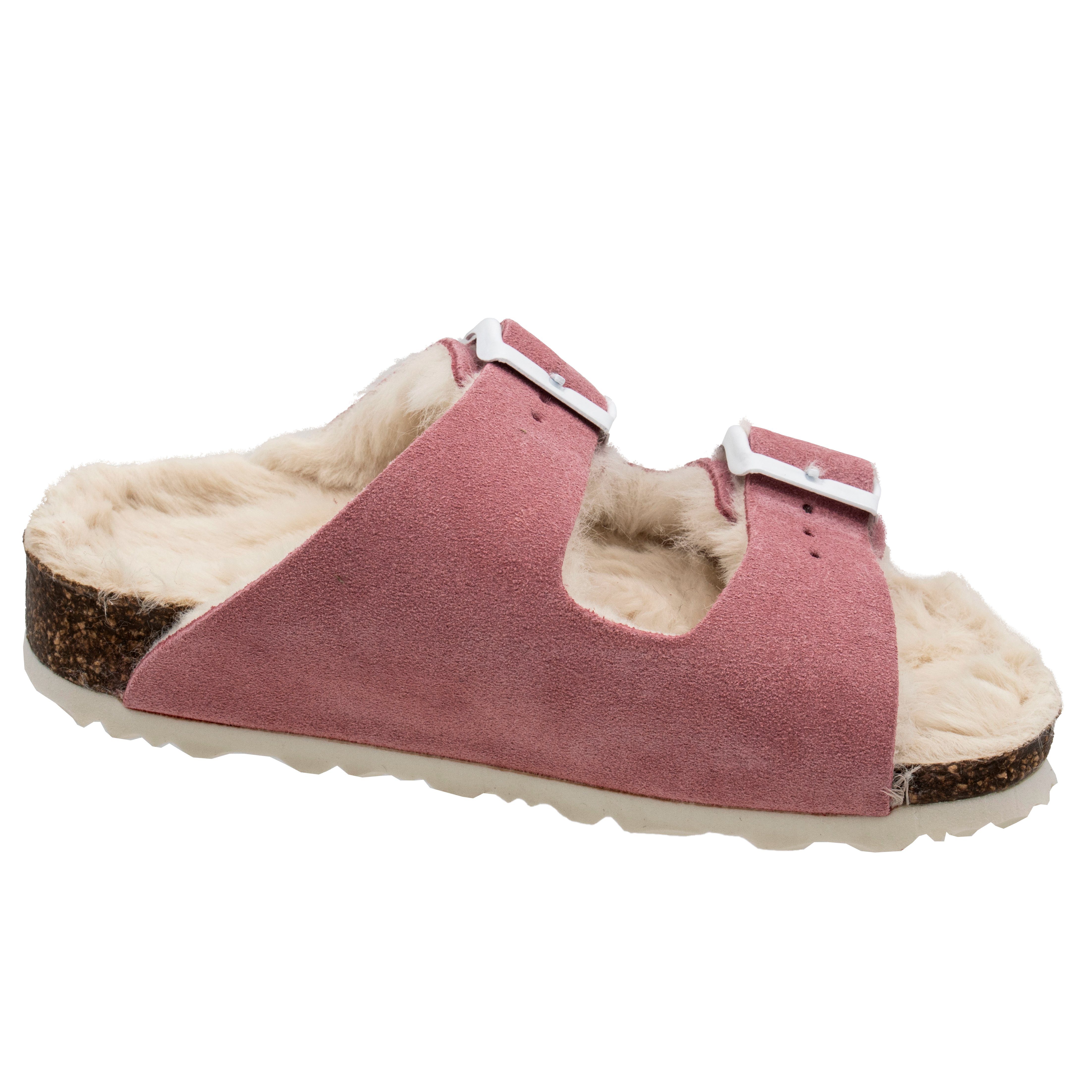 Fischer-Markenschuh Hawaii Pantolette mit Schnallen, aus Softlan (Synthetik), mit Warmfutter (Synthetik)