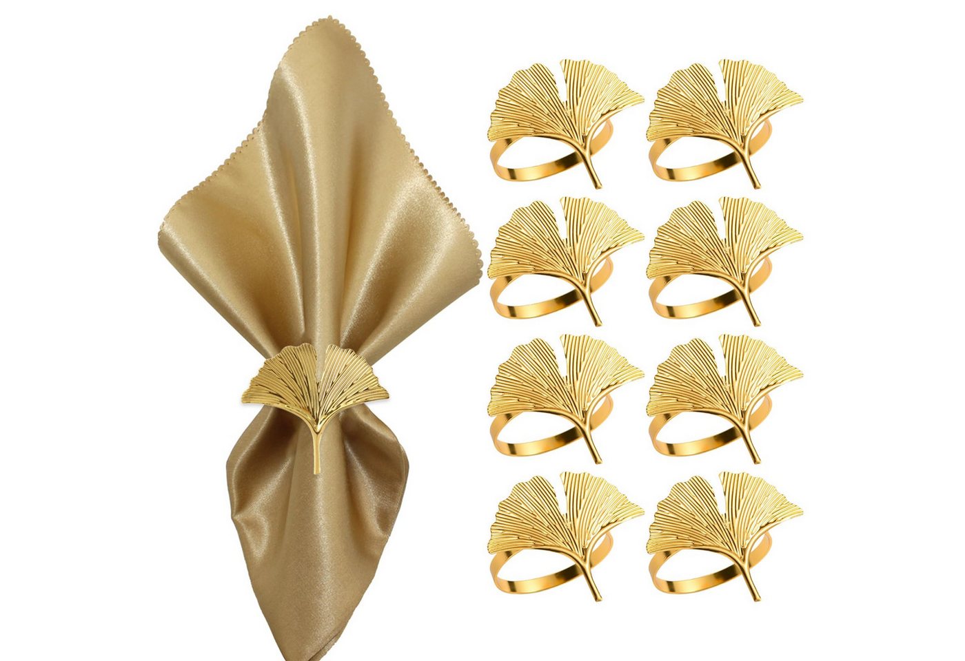 CLTYQ Serviettenring 12 Stück Serviettenringe, Blattform Serviettenringe, Elegante Metall, (12-tlg), Serviettenring für Weihnachten Hochzeitsfeier Abendessen Festival