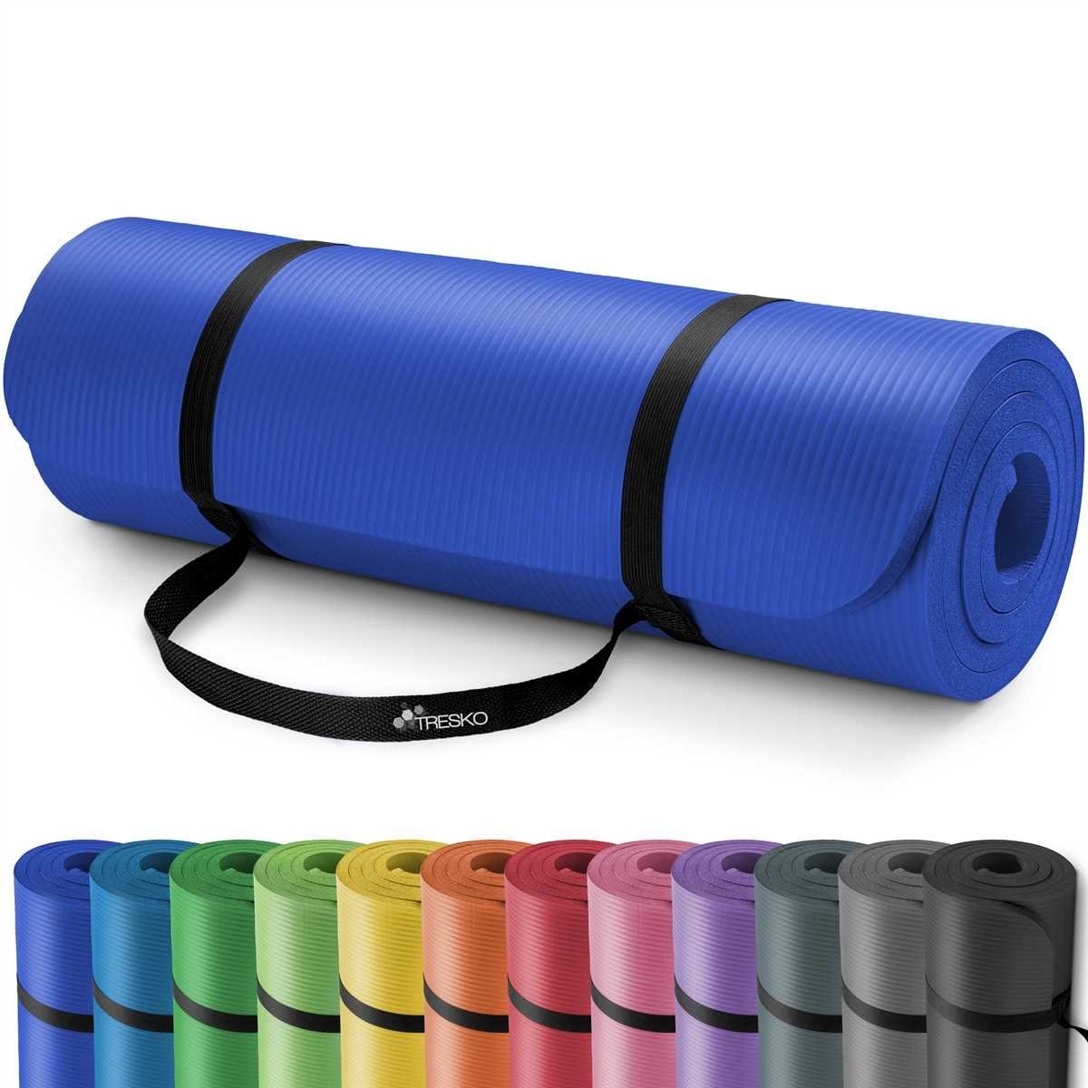 TRESKO Gymnastikmatte rutschfest mit Tragegurt Sportmatte gepolstert, Yogamatte Gymnastikmatte Dick Fitnessmatte