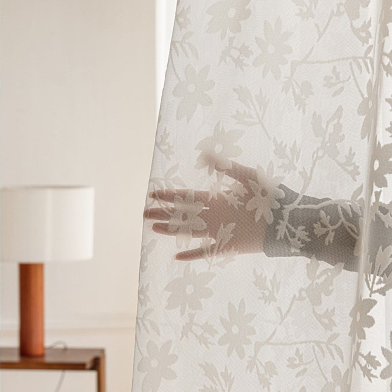 BTTO V&G Schiebegardine 2 Stück Gardinen Jacquard-Fenstergitter,Halbtranspa günstig online kaufen