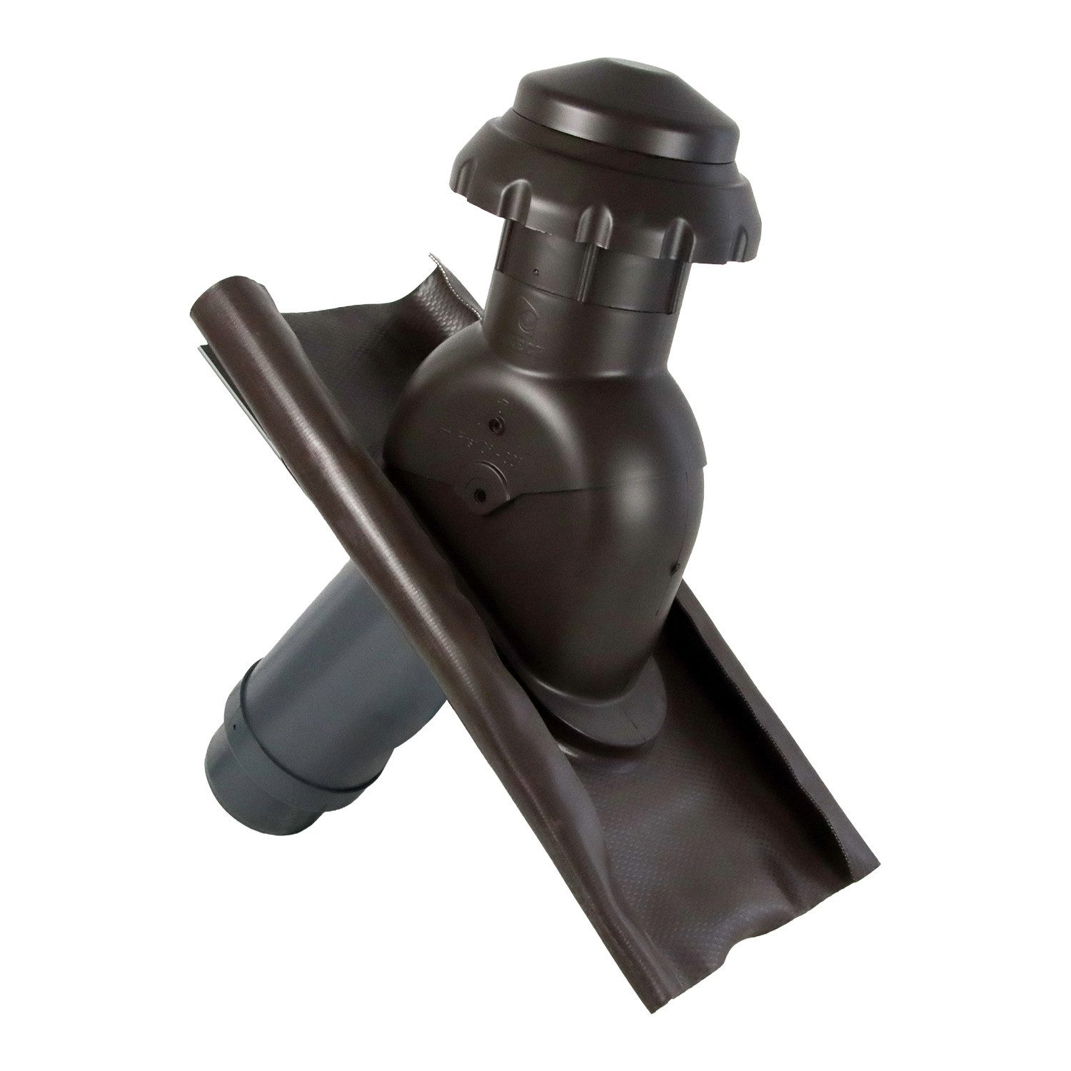 FLECK Dachdurchführung Auraflex DN 125 schwarz m. Wetterkappe + Adapter auf DN100, Spezial-Hart-PVC