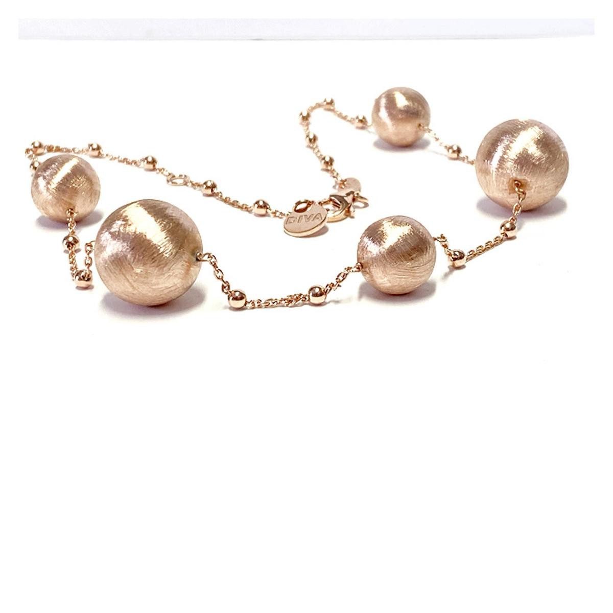 Armband herrliches Kugelcollier 925 Sterling Silber rosé vergoldet matt