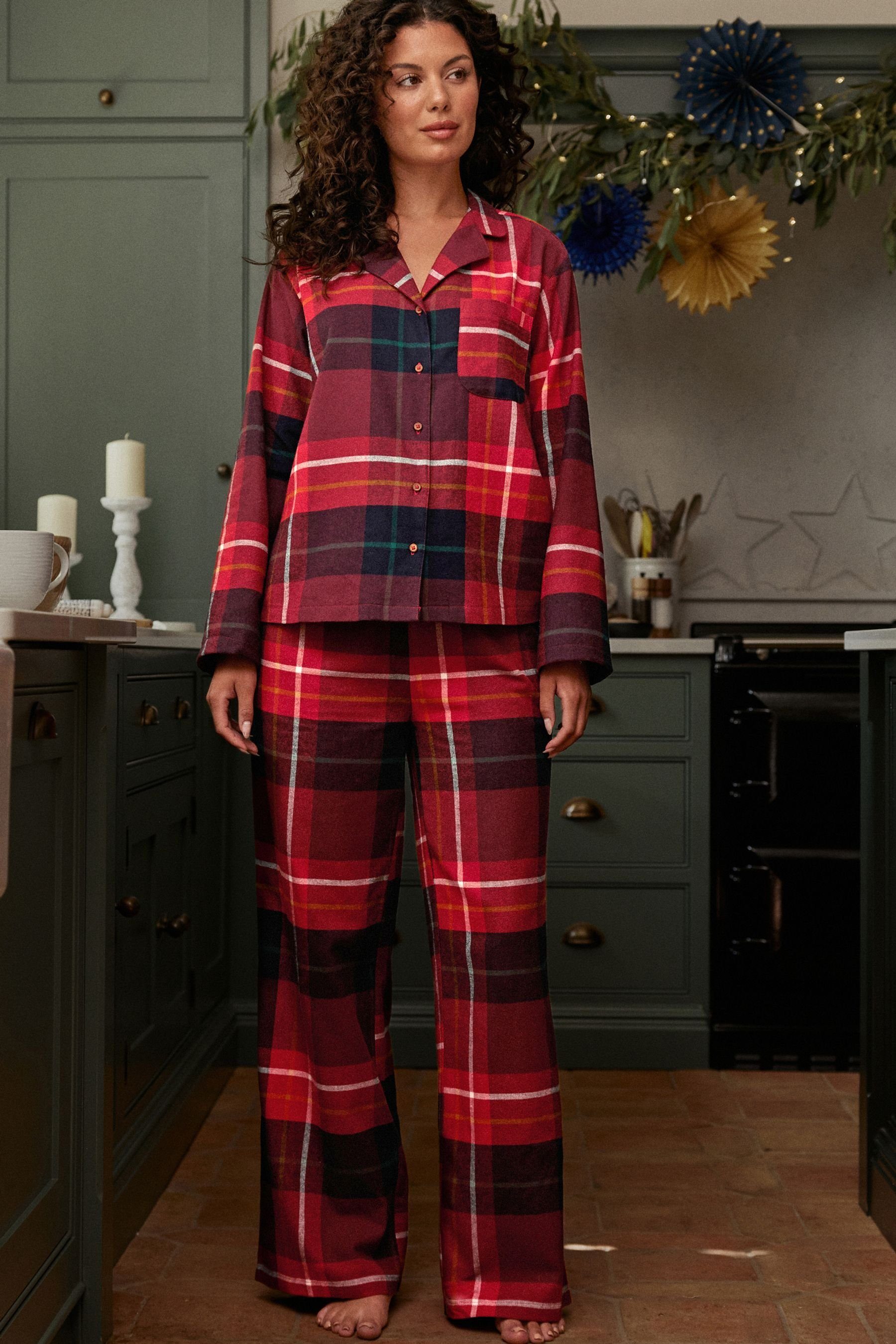 Pyjama Next (Familienkollektion) Damen-Flanellpyjama tlg) (2