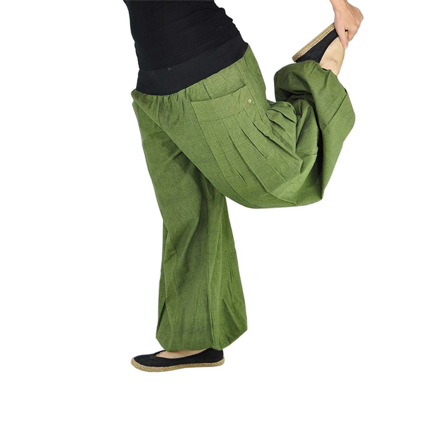 virblatt Pumphose Haremshose Damen, Baumwolle, Yogahose Damen Aladinhose Pluderhose weicher Lycra Bund