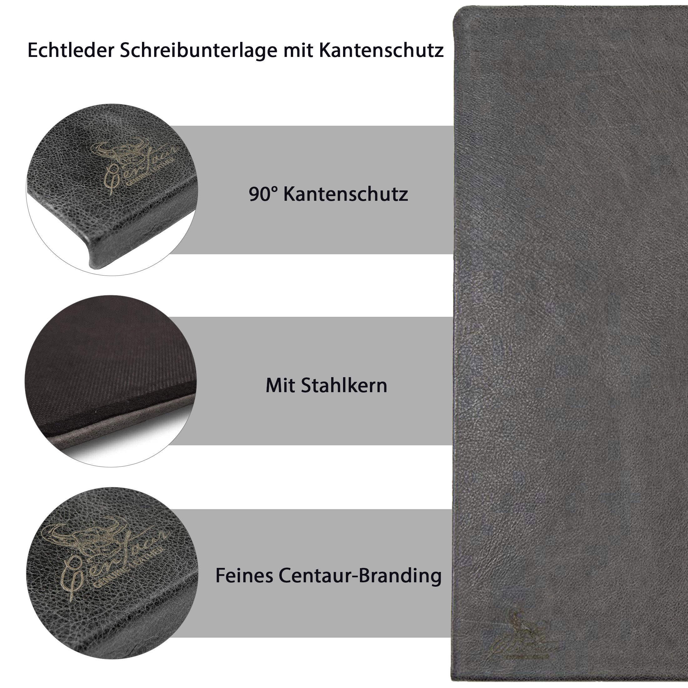 Centaur Schreibtischunterlage aus echtem Leder Schreibunterlage mit Kantenschutz, (1 tlg)