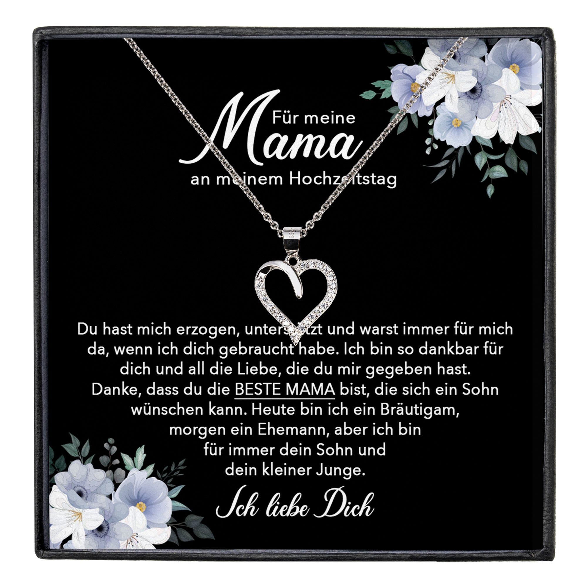 22Feels Ювелірні виробиset Brautmutter Geschenk von Bräutigam zur Hochzeit Frauen Damen Halskette, Echt-Silber 925/000, Karte Made In Germany