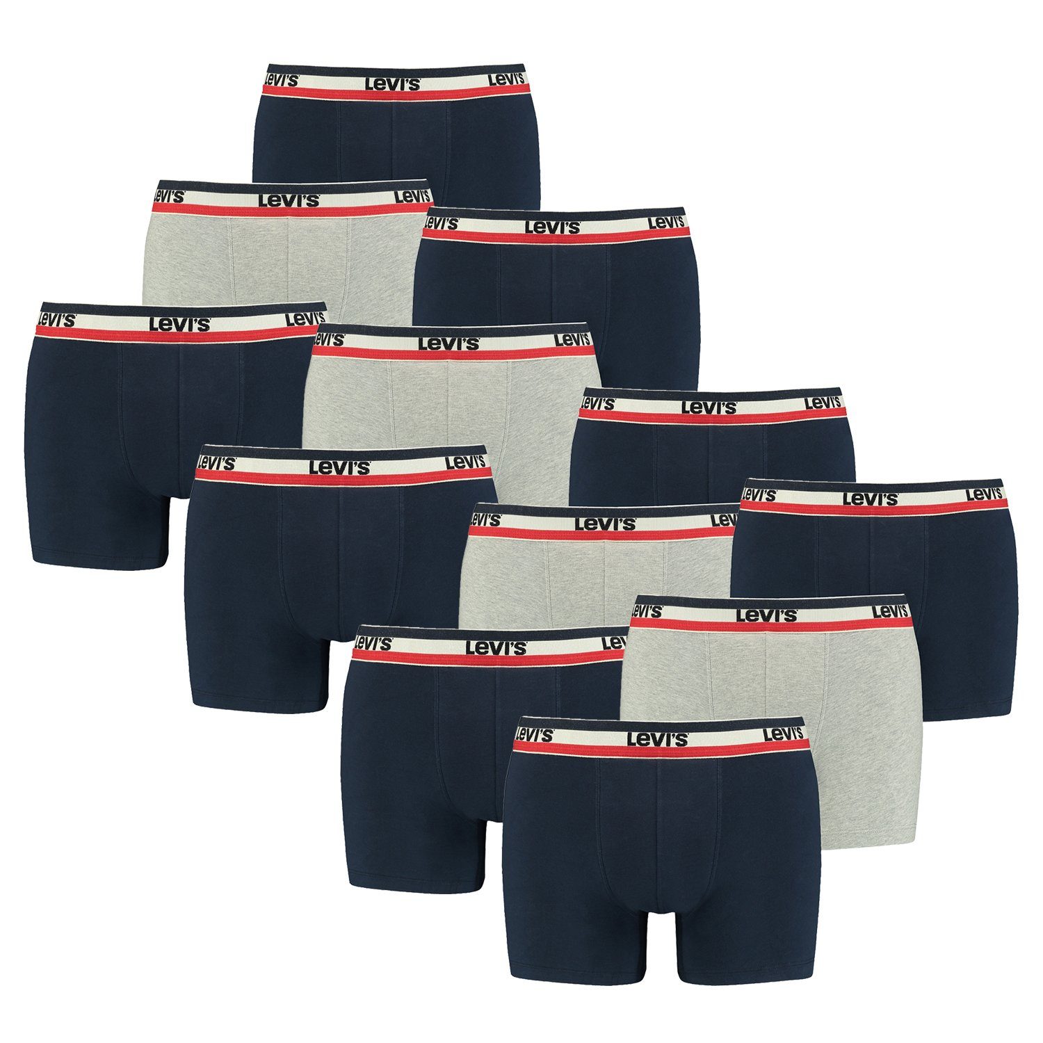 Levi's® Boxershorts LEVIS Men Sprtswr Logo Boxer 12P (12-St., 12er-Pack) Navy / Grey Melange