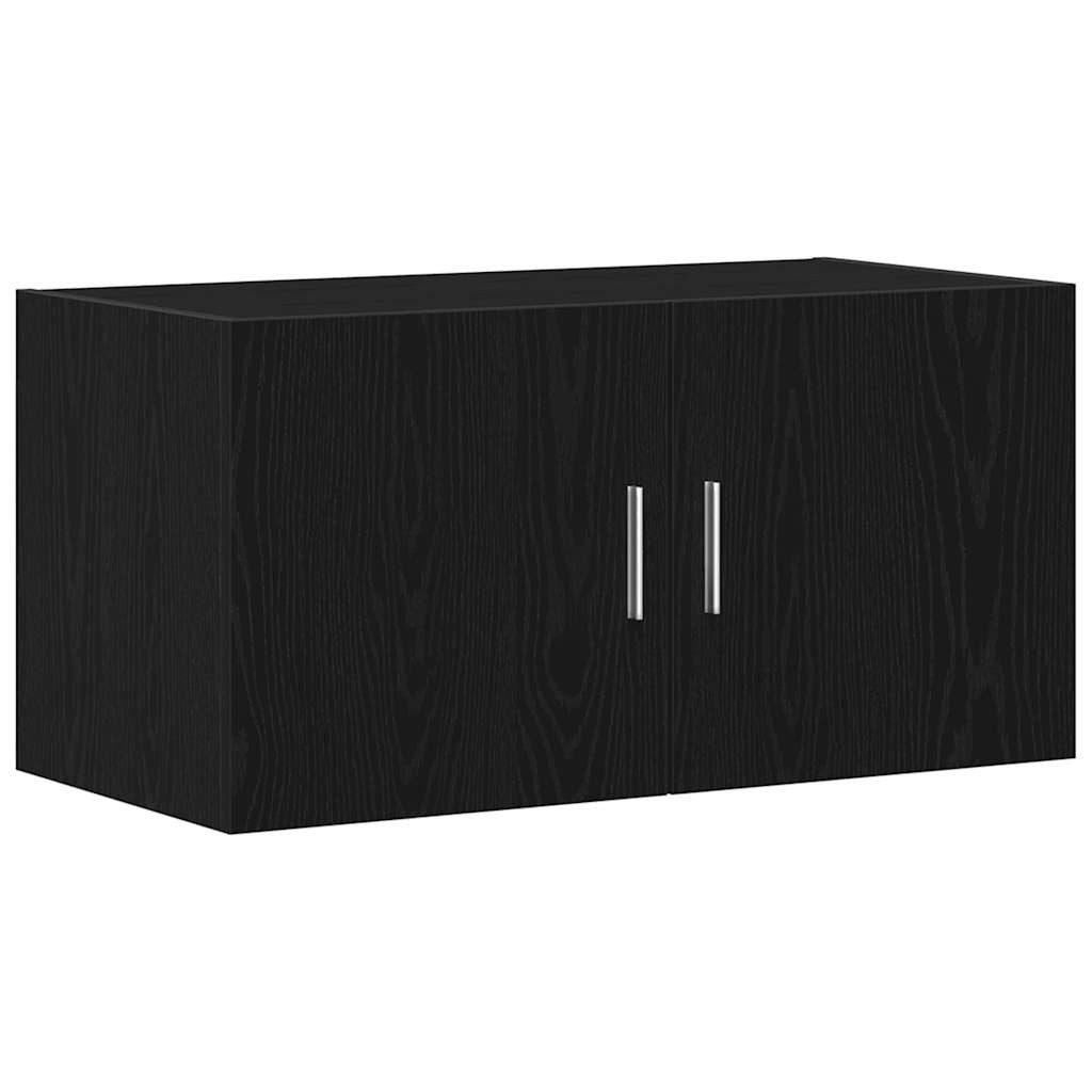vidaXL Regal Wandschrank Schwarz Eichen-Optik 80x39x40 cm Holzwerkstoff, 1-tlg.